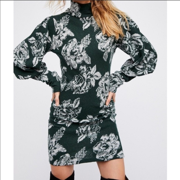 Free People Dresses & Skirts - Free people Farrah green wool sweater mini dress